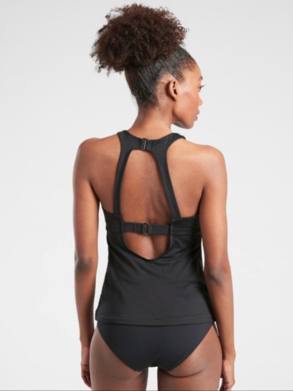 Athleta Maldives Tankini Wired Swim Top in Black Women's Size 34D / DD NWT - Picture 7 of 8